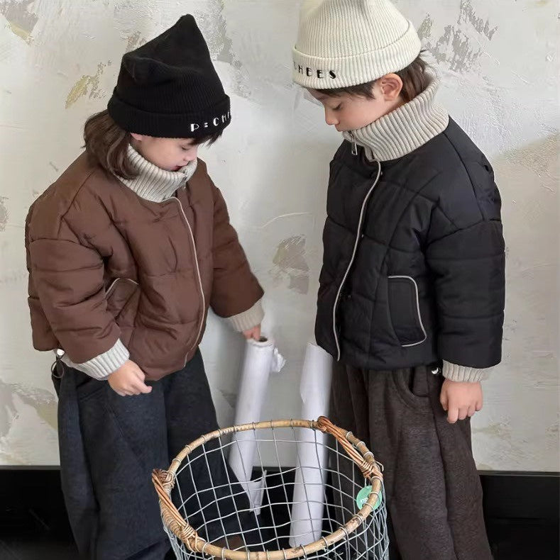 Sumi Soft Funnel Neck Padded Coat (Coffee)